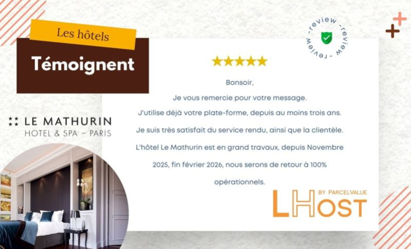 Le Mathurin Hôtel & Spa – Paris renouvelle sa confiance à Lhost depuis 3 ans