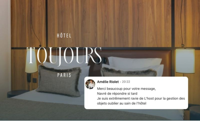 Objets oubliés dans les hôtels à Paris : Hôtel Toujours optimise sa gestion avec LHost