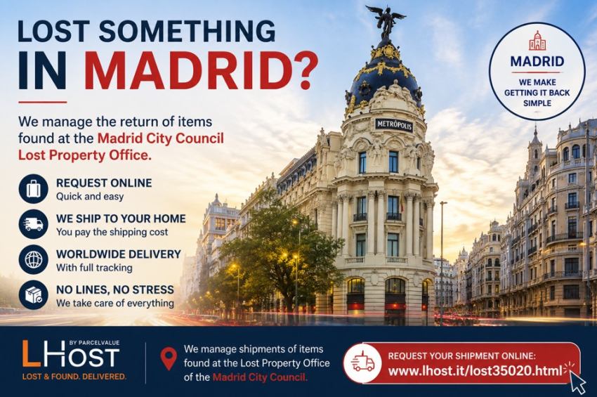 Etwas in Madrid verloren? LHost liefert es direkt zu Ihnen nach Hause